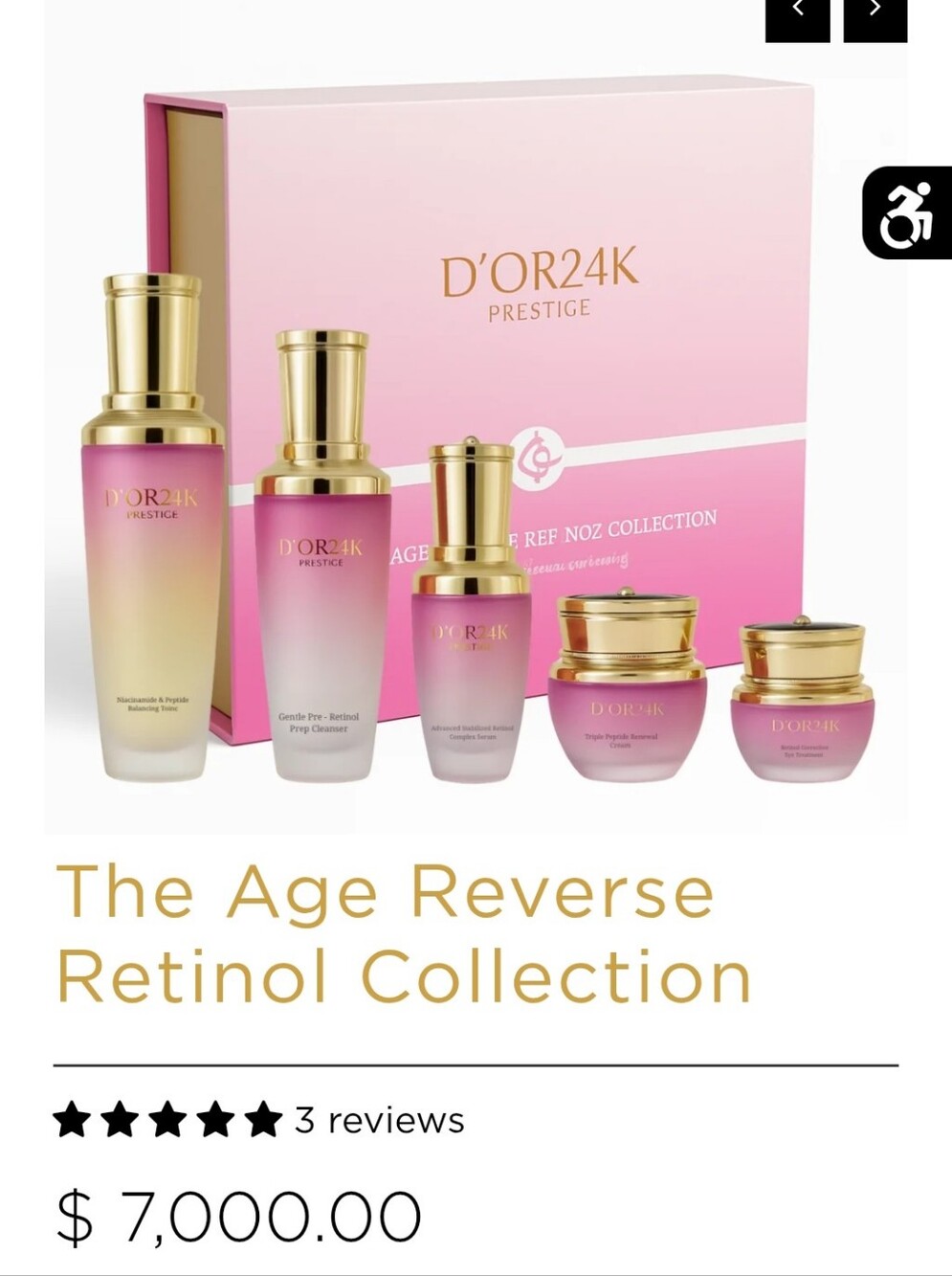 D'OR24K Prestige Age-Reverse Retinol Collection - Complete 5-piece luxury set